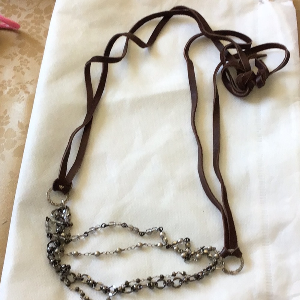 Rare Vintage Chan Luu Leather Cord Tie .
